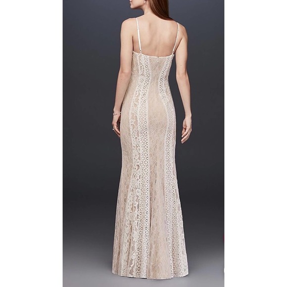 DB Studio Mixed Lace Sheath Gown Dress - Picture 2 of 12